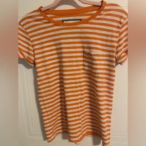 Abercrombie and Fitch orange striped t-shirt